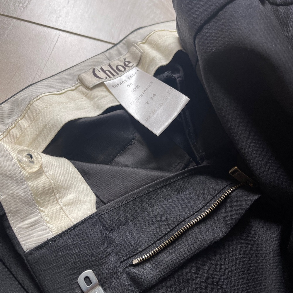 Chloe Slacks Pants Zipper Fly T34 Black